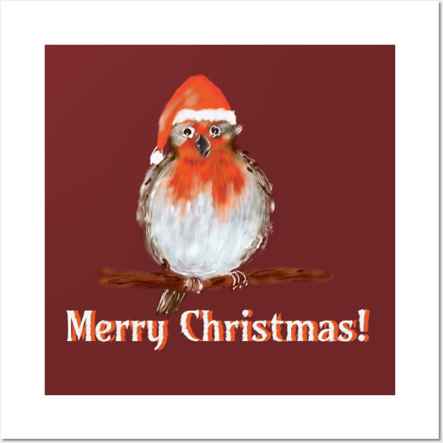 Christmas Robin - Merry Christmas Wall Art by With Own Style